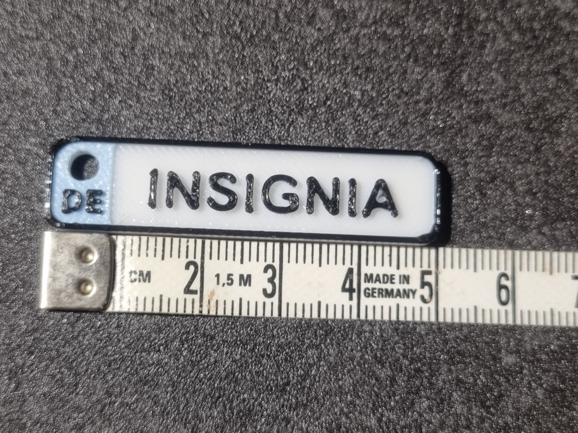 Small customizable license plate keychain no AMS