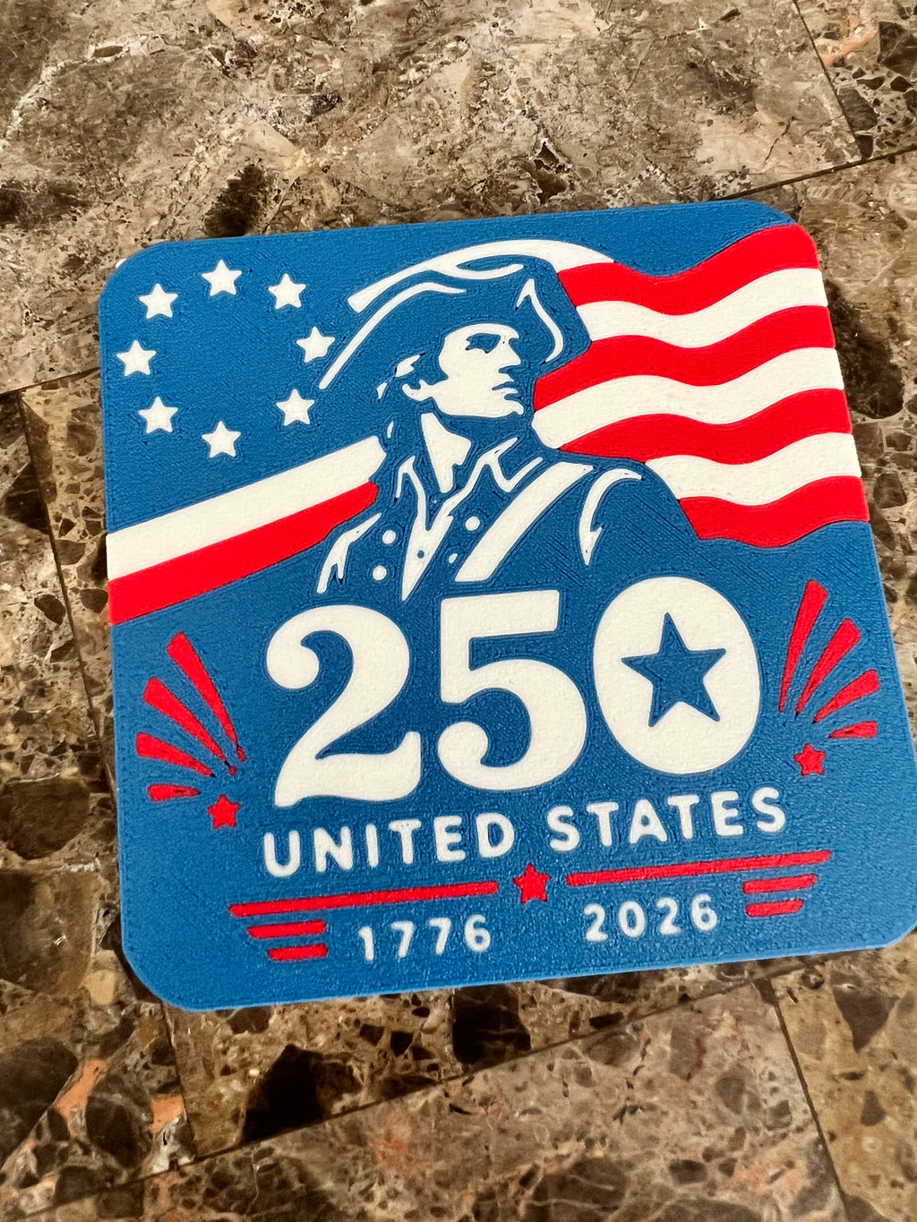 USA 250 Patriotic Coasters with tray
