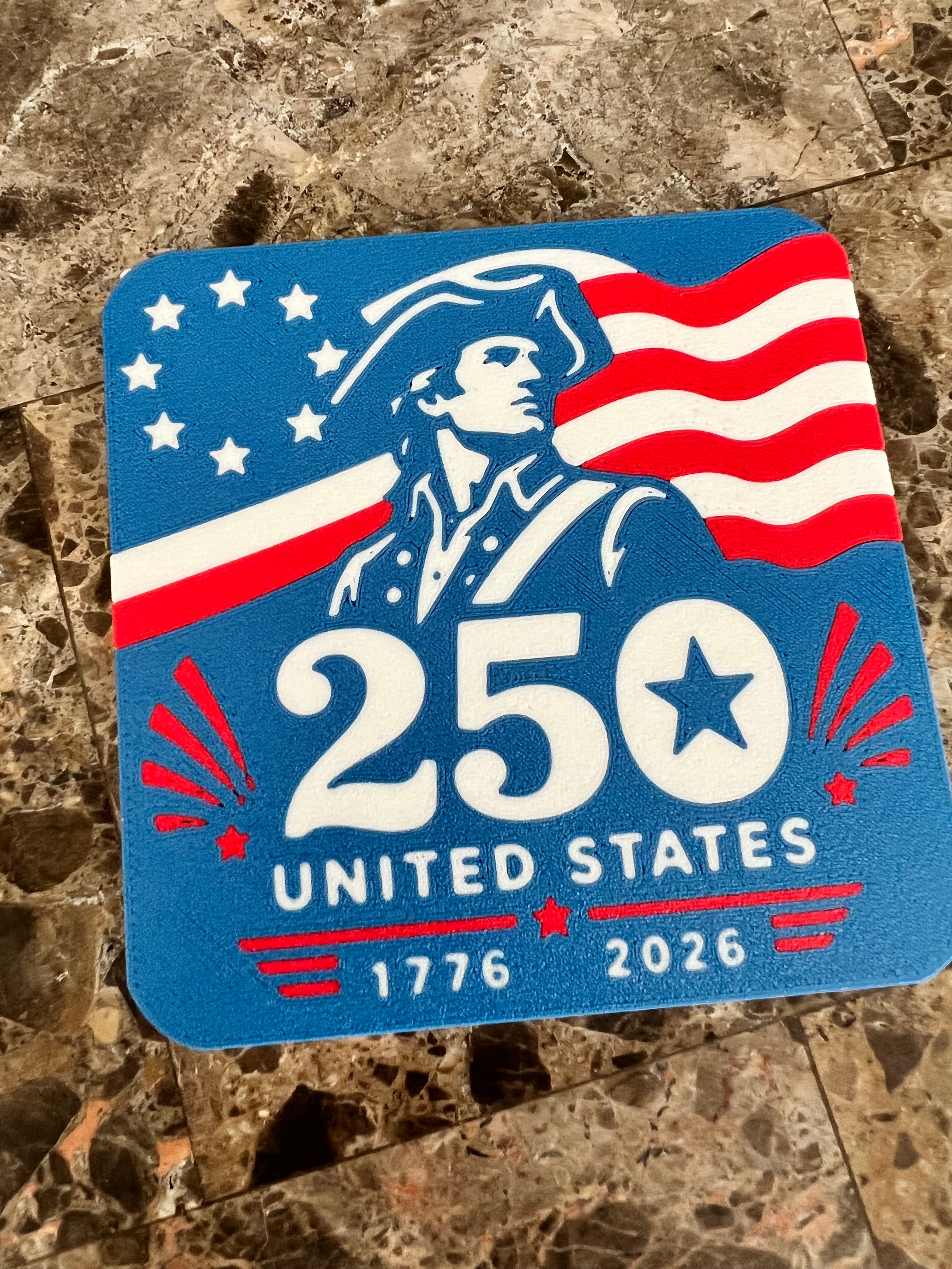 USA 250 Patriotic Coasters with tray