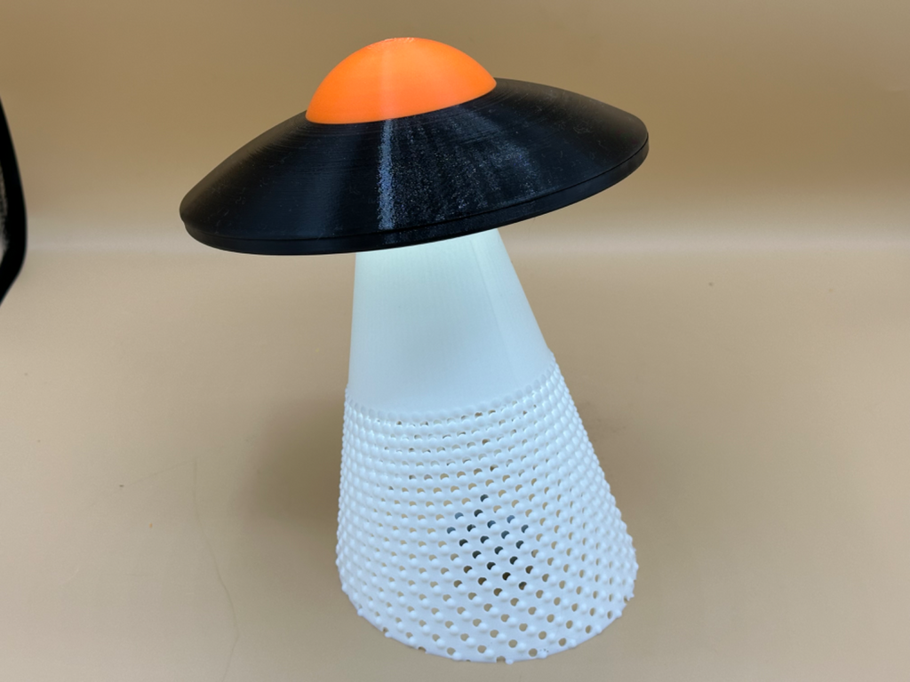 UFO Table Lamp with Tractor Beam Illumination