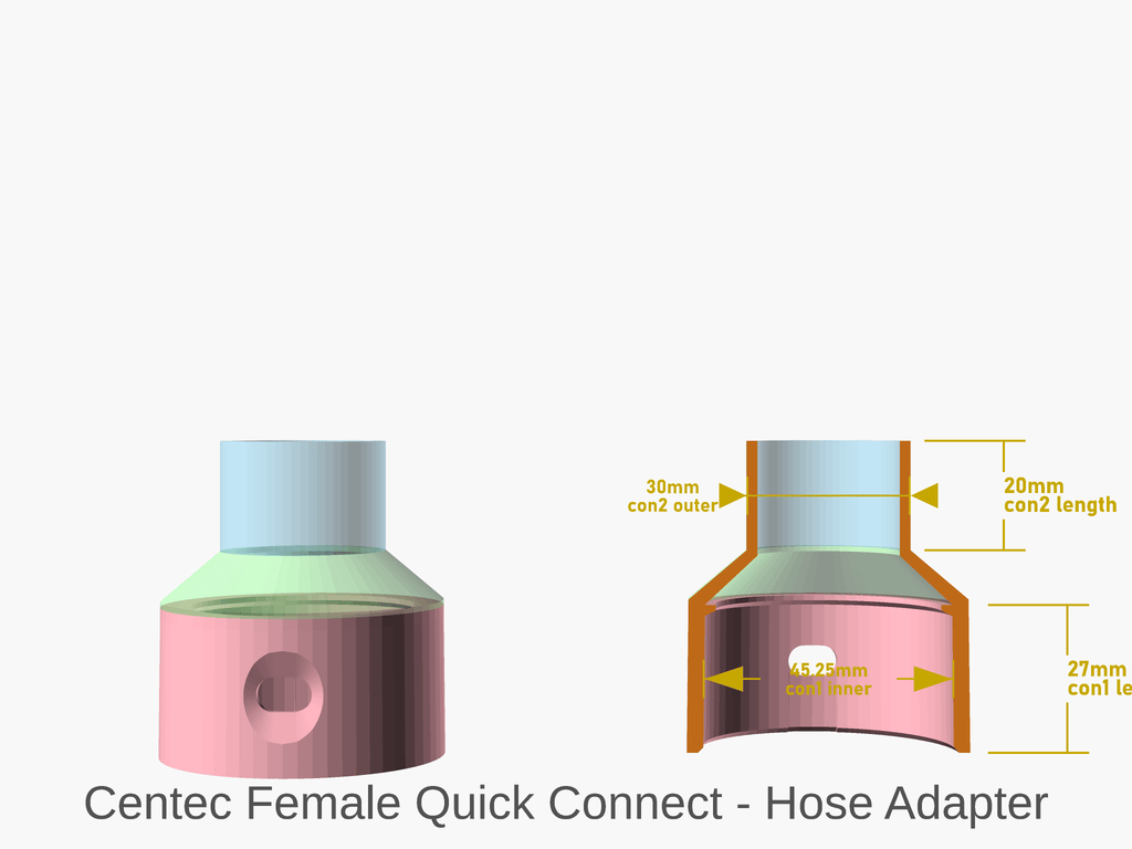 Parametric vacuum hose connector