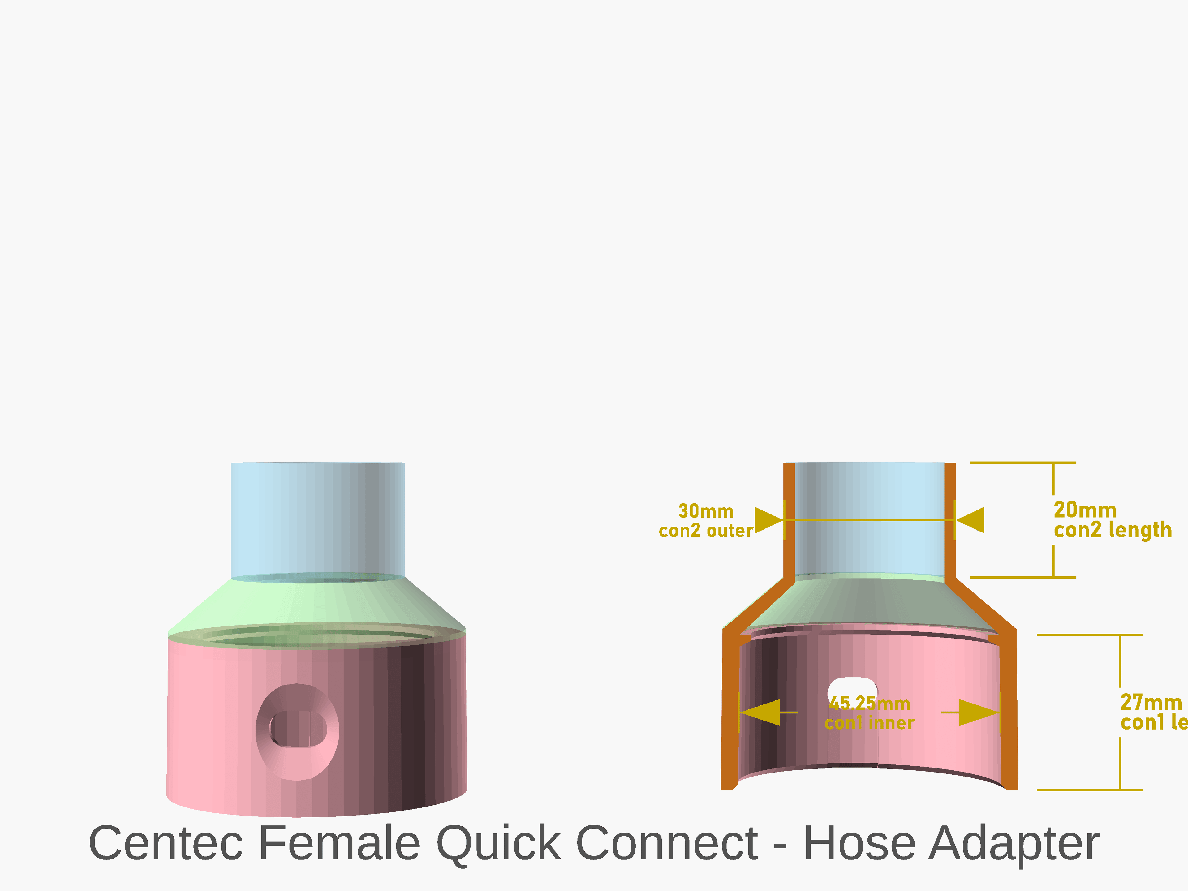Parametric vacuum hose connector