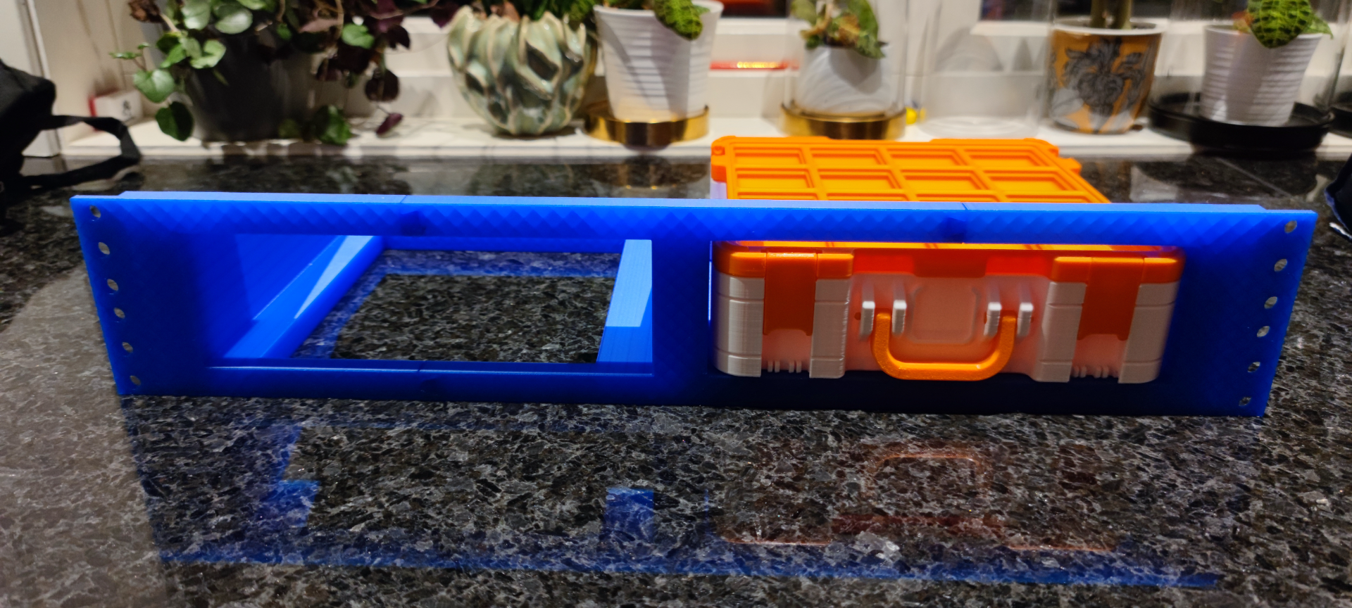 19" Rack frame for 2 x Gridfinity boxes