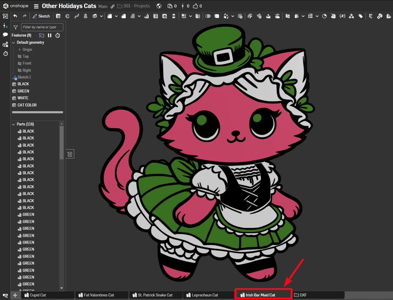 St Patrick's Day - Irish Bar Maid Cat