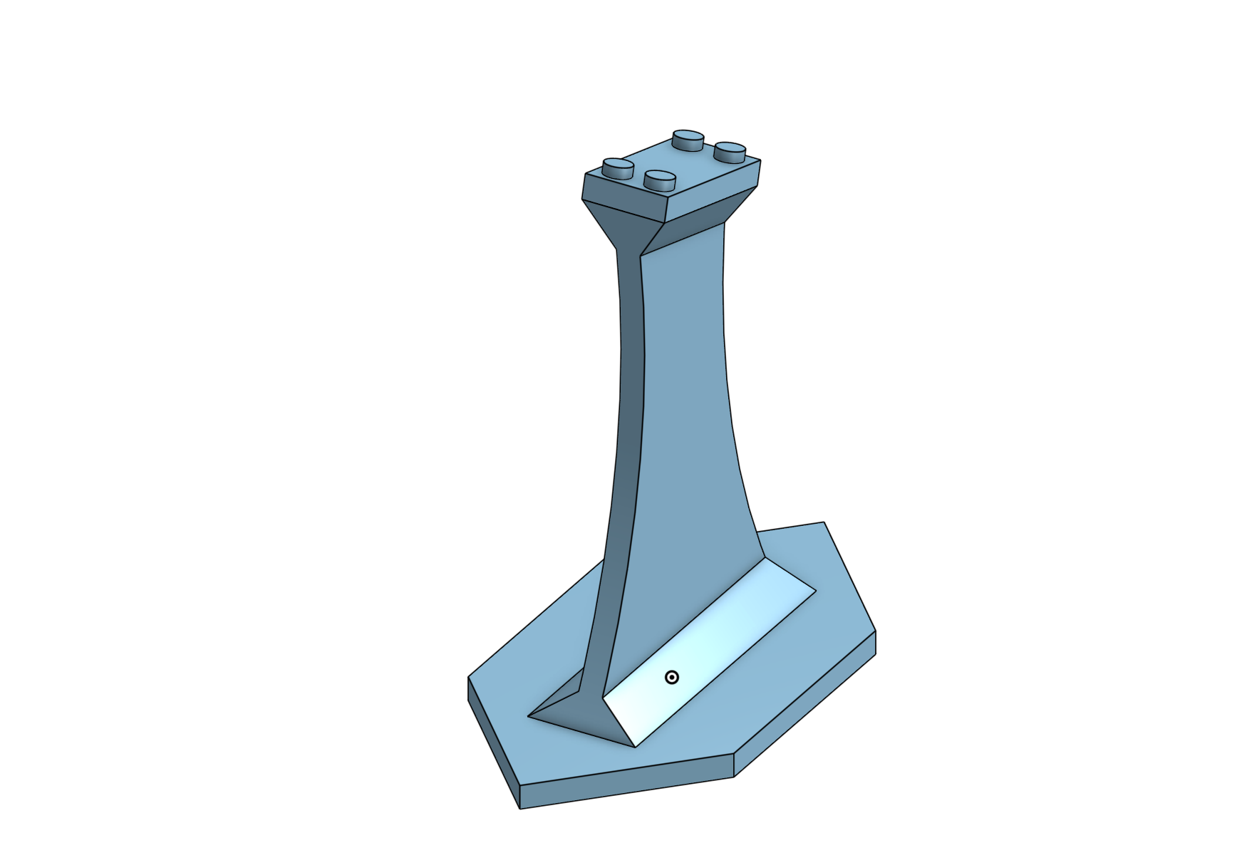 Inclined Brick Ship Display Stand, 4in (101mm)
