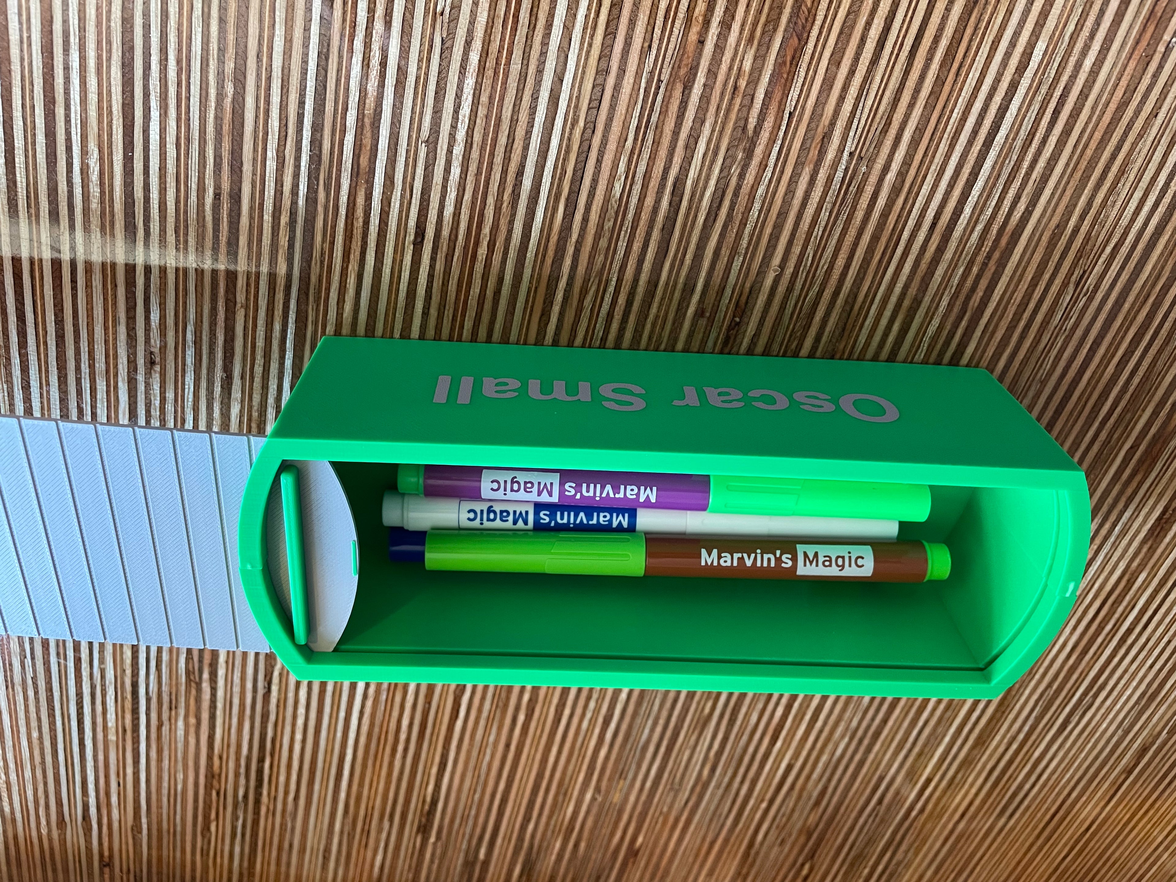 Personalised sliding pen / pencil case - no glue