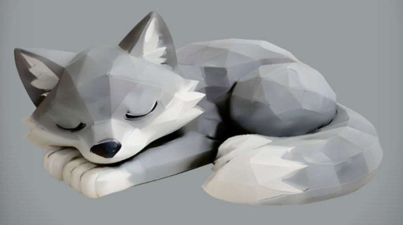 Low Poly Sleeping Wolf