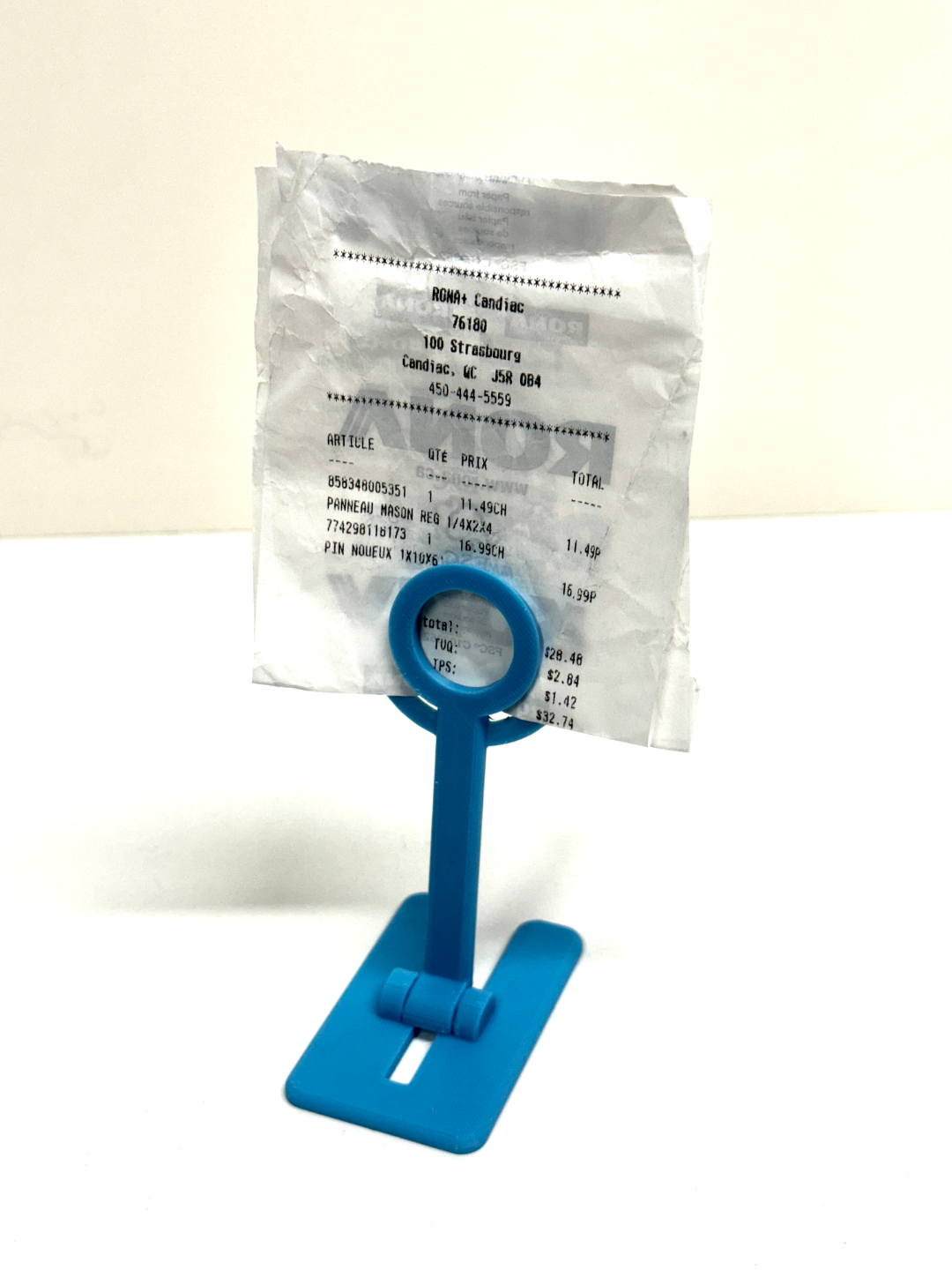 Print in place Receipt, Note or Photo Clip