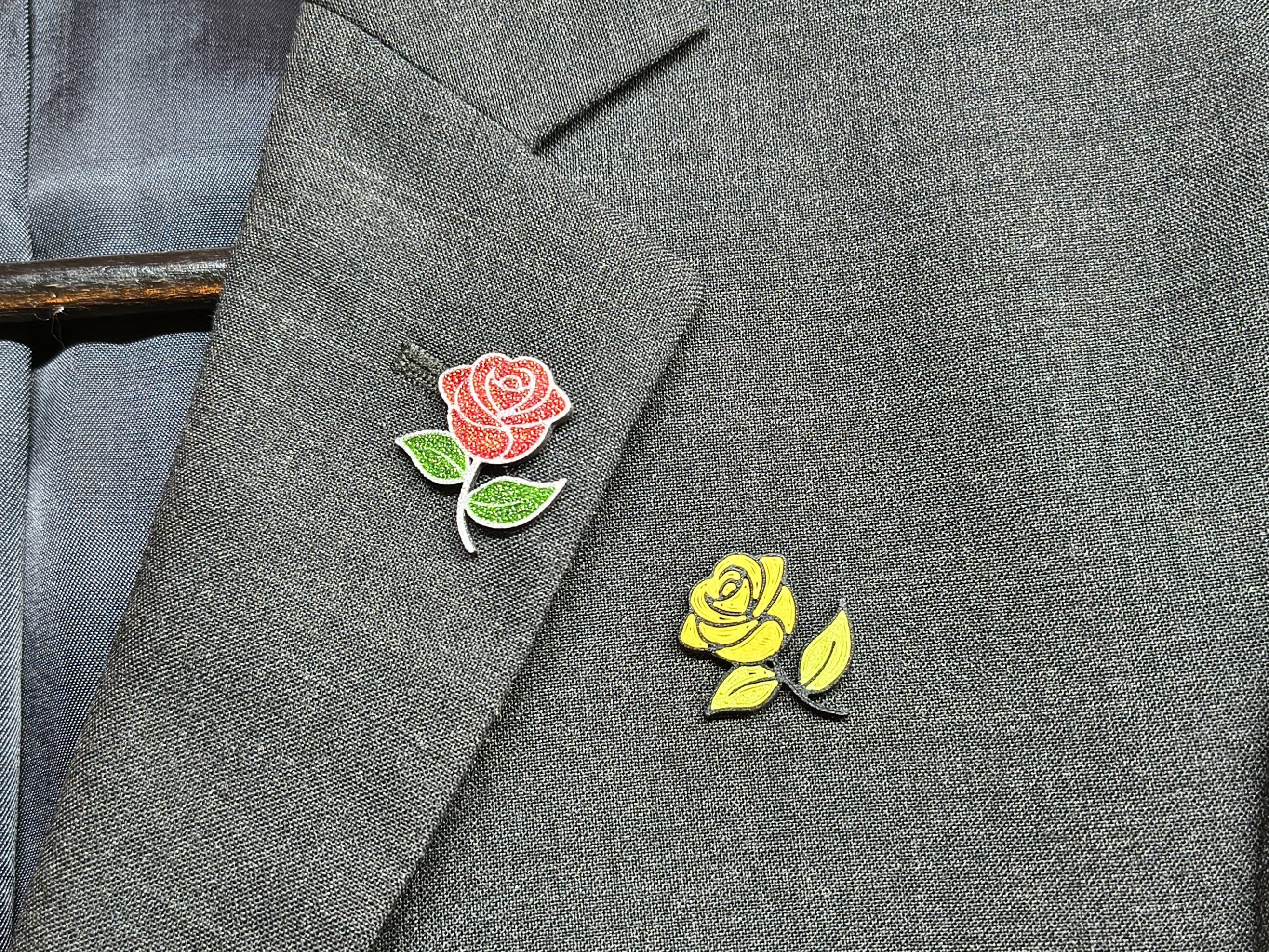 Rose Lapel Pin – Elegant Multicolor Brooch