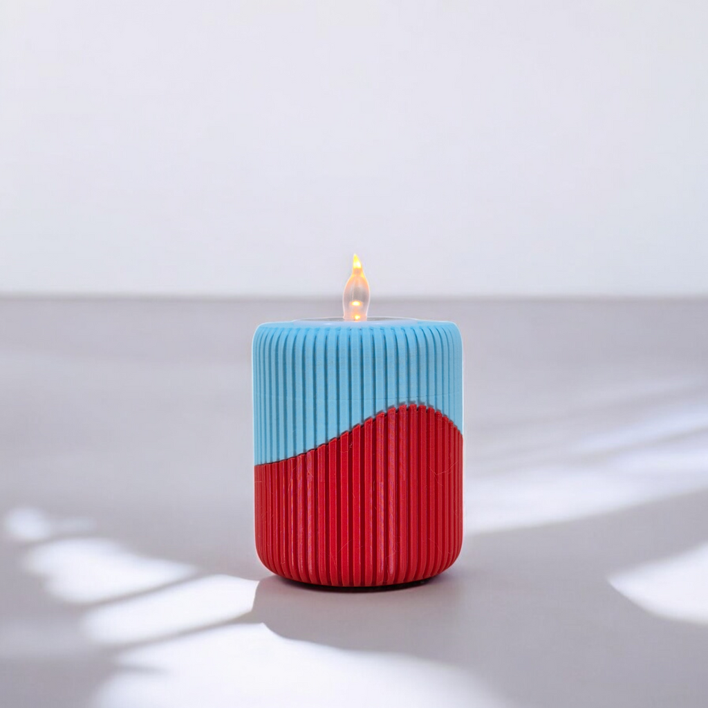 Ribbed Tea Light Holder – Customizable Color