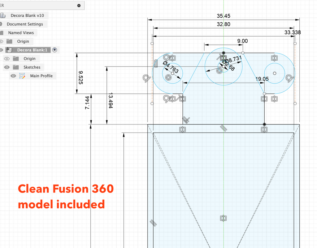Decora Blank Insert - Fusion 360 file