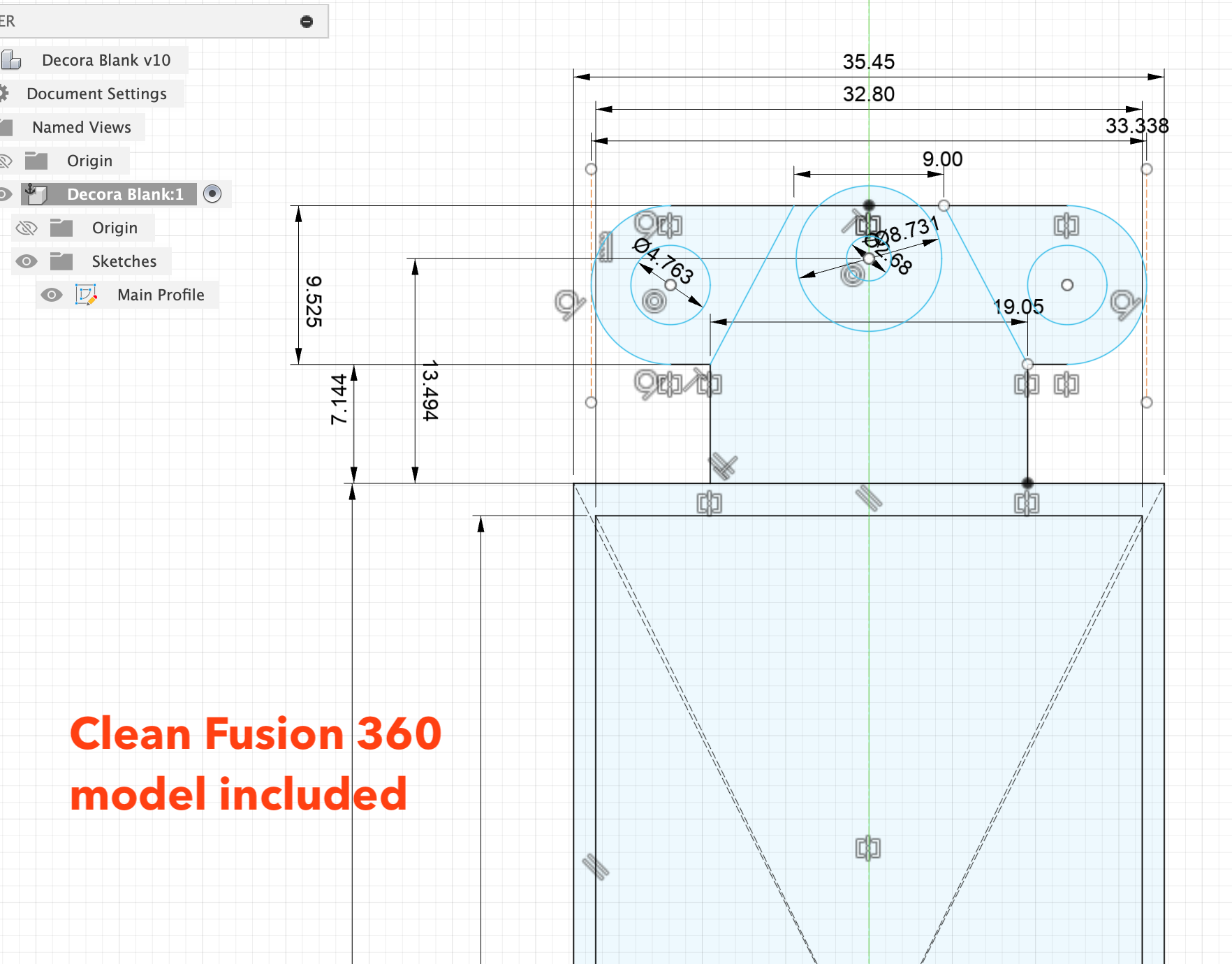 Decora Blank Insert - Fusion 360 file