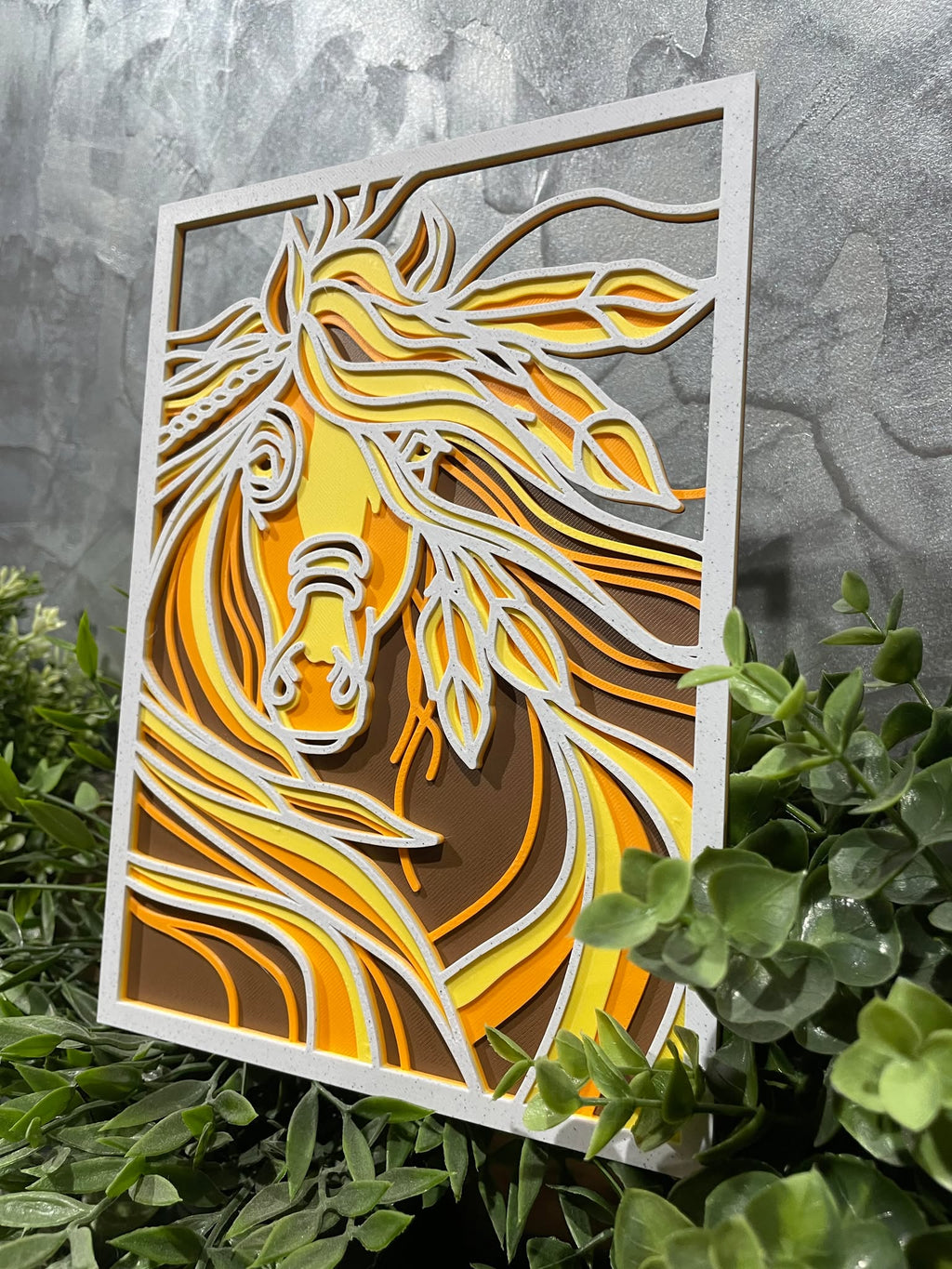 Customizable Layered mandala horse layered