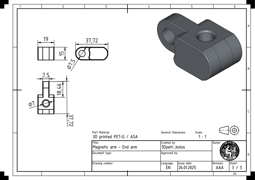 Magnetic arm
