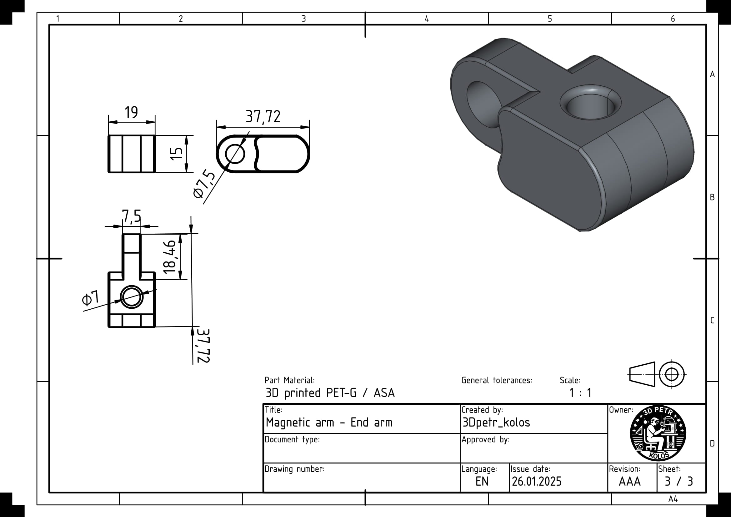 Magnetic arm