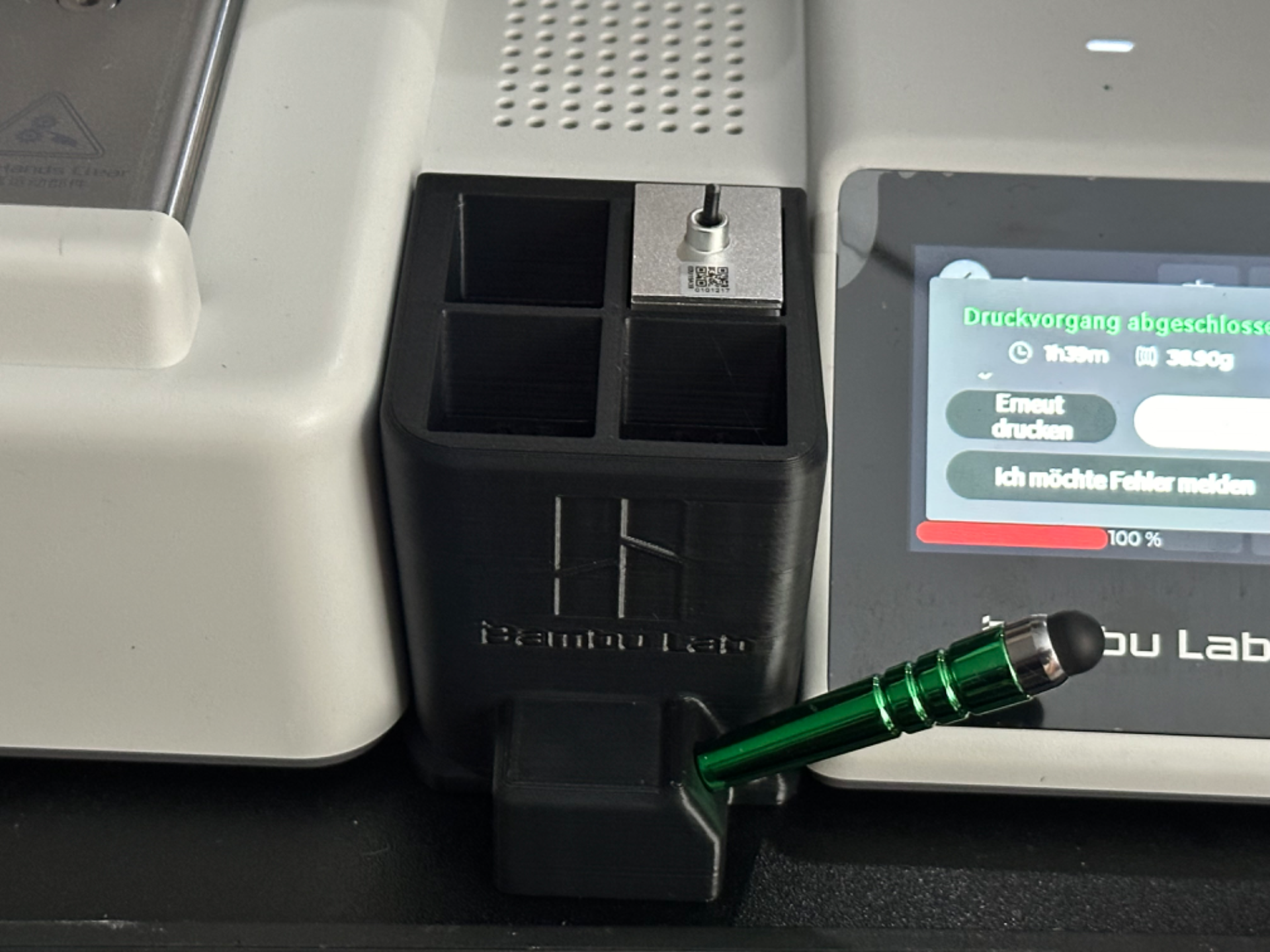 Precision Nozzle Container with Stylus upgrade for the Bambulab A1mini