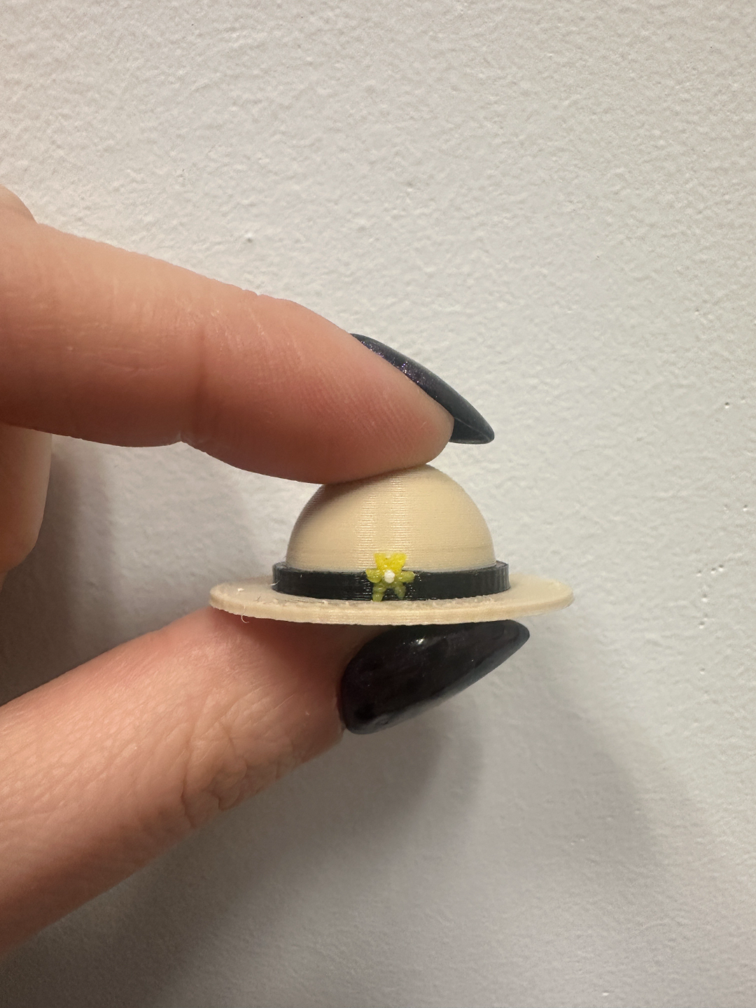 Tiny Safari/ Sun Hat With Flower for Broken Prints