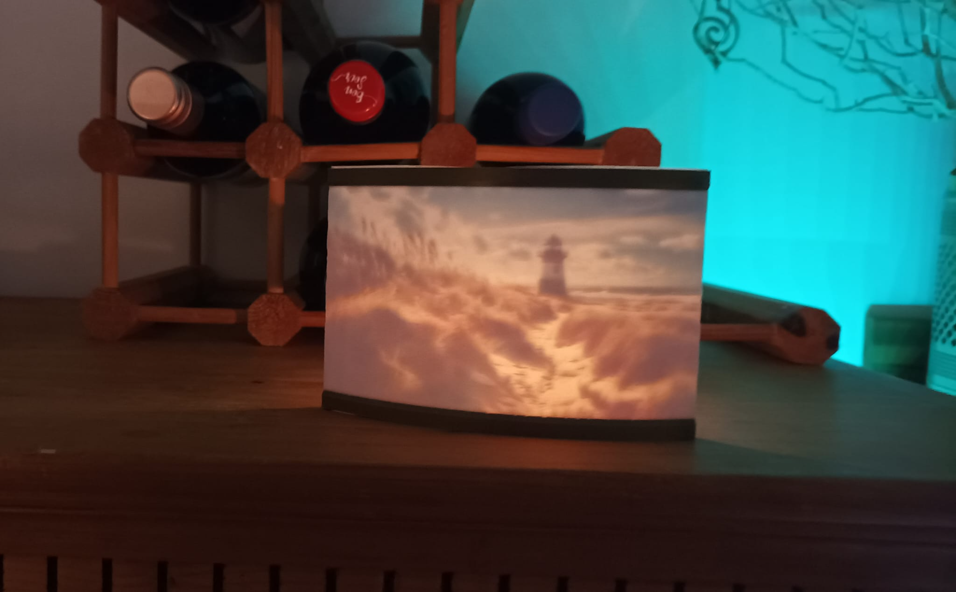 Lithophan Kerzenhalter Leuchtturm
