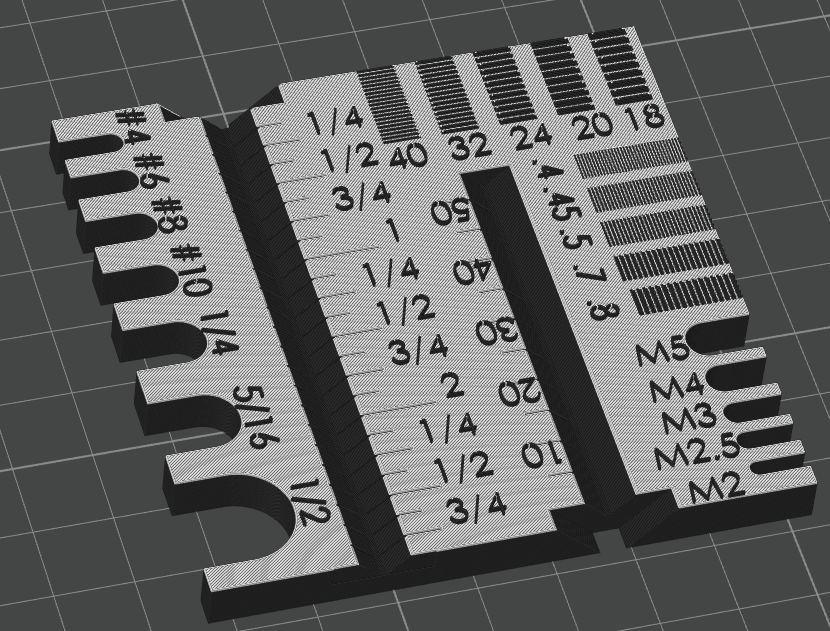 Screw gauge for Metric and Inch with threads