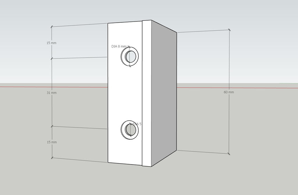 Edge pull handle small amount of filament