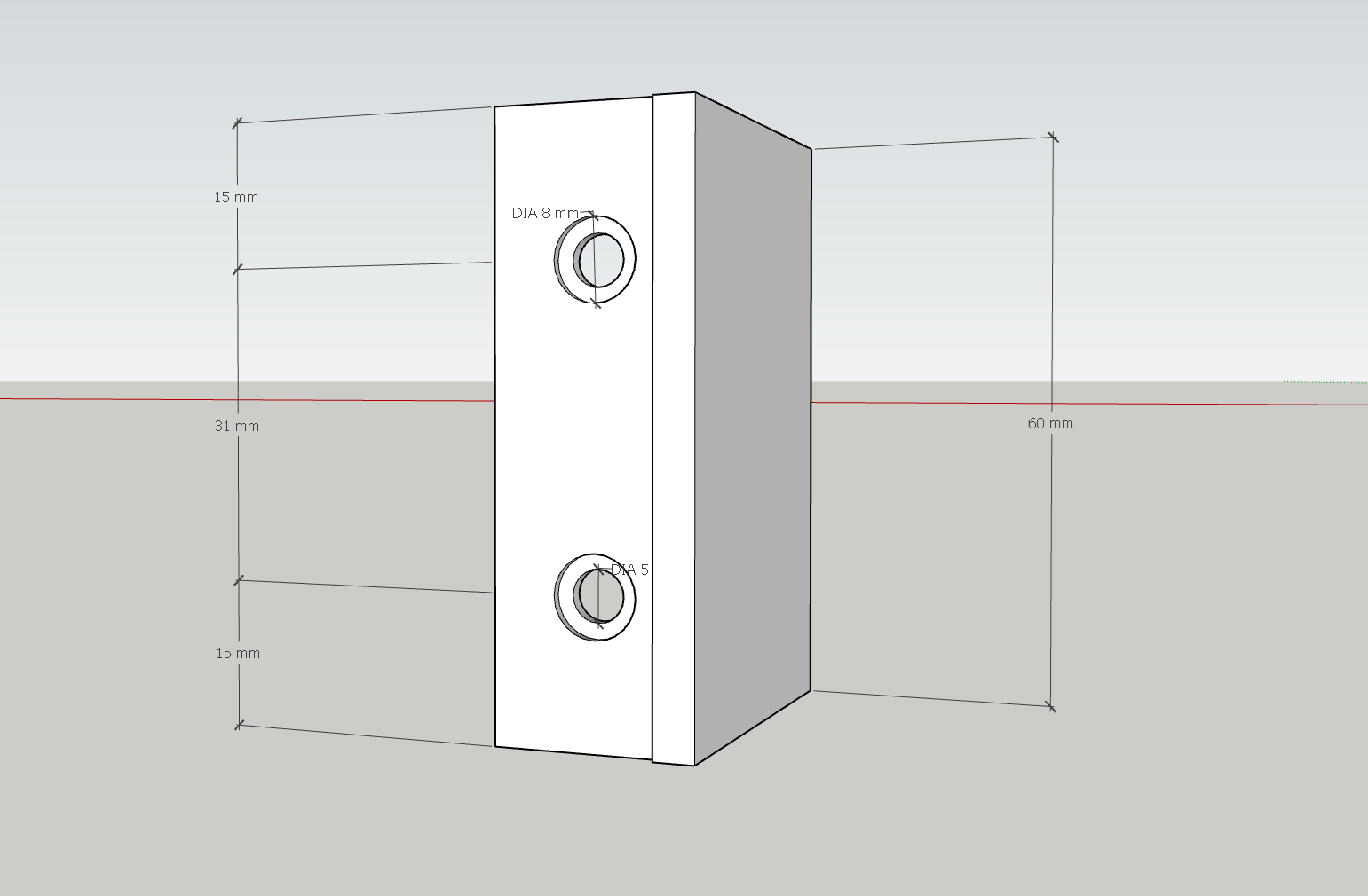 Edge pull handle small amount of filament