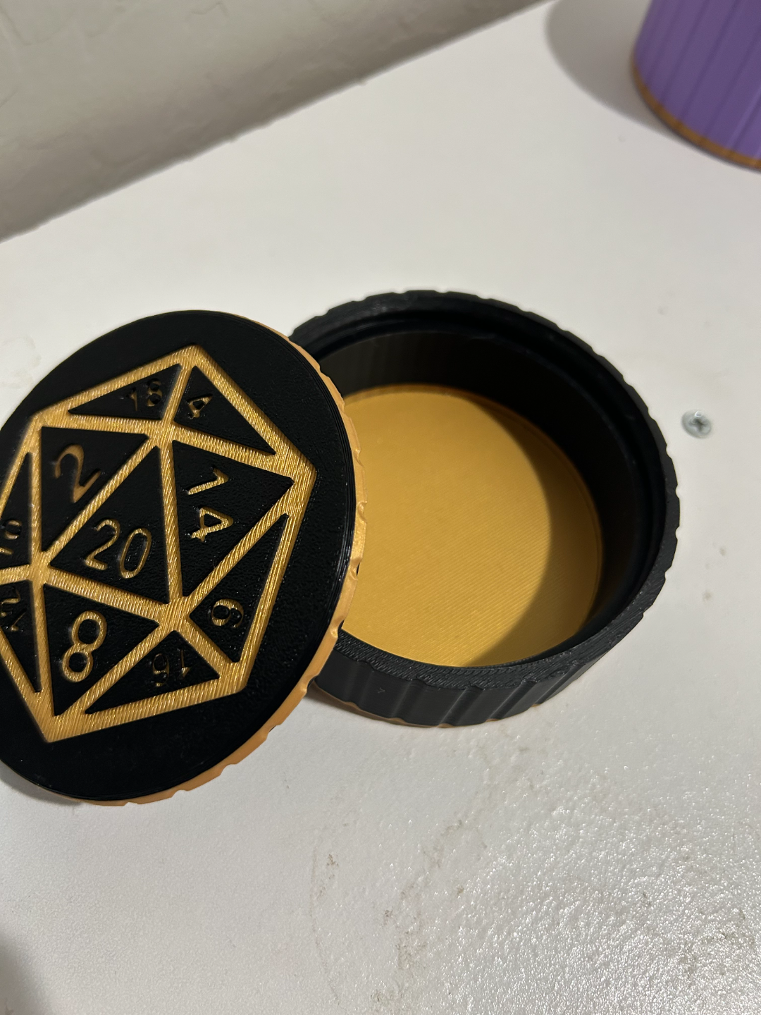 DND Dice and Miniature Storage With Screw On Lid
