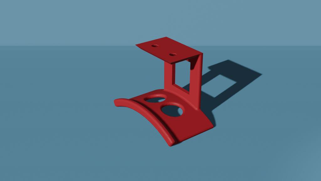 Under desk headphone holder - less material