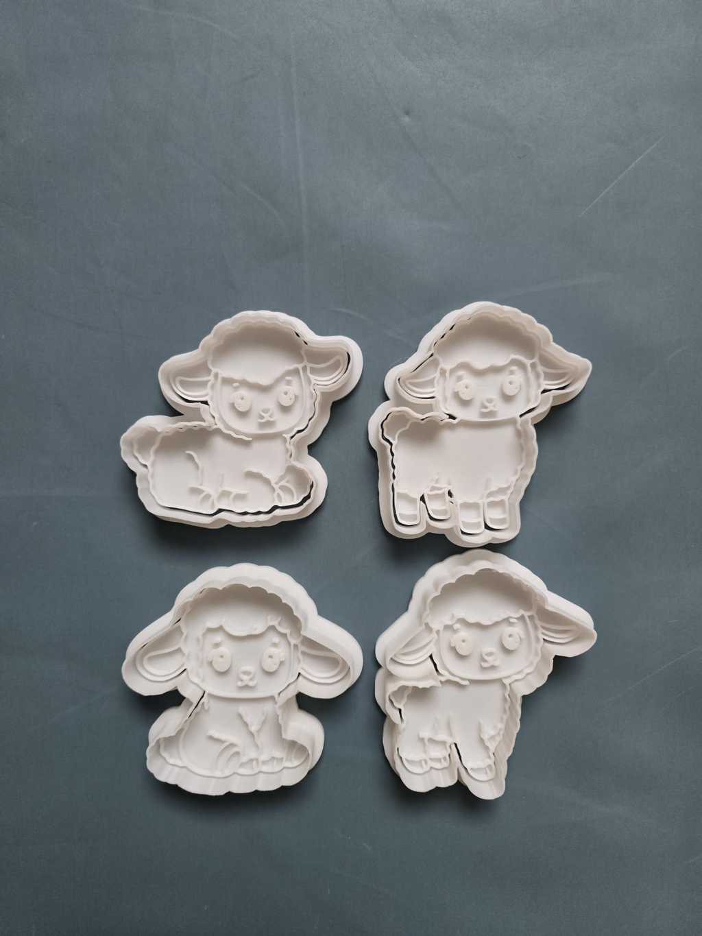 Cute Sheep Animal Cookie Cutter Playdoh Stamp Farm