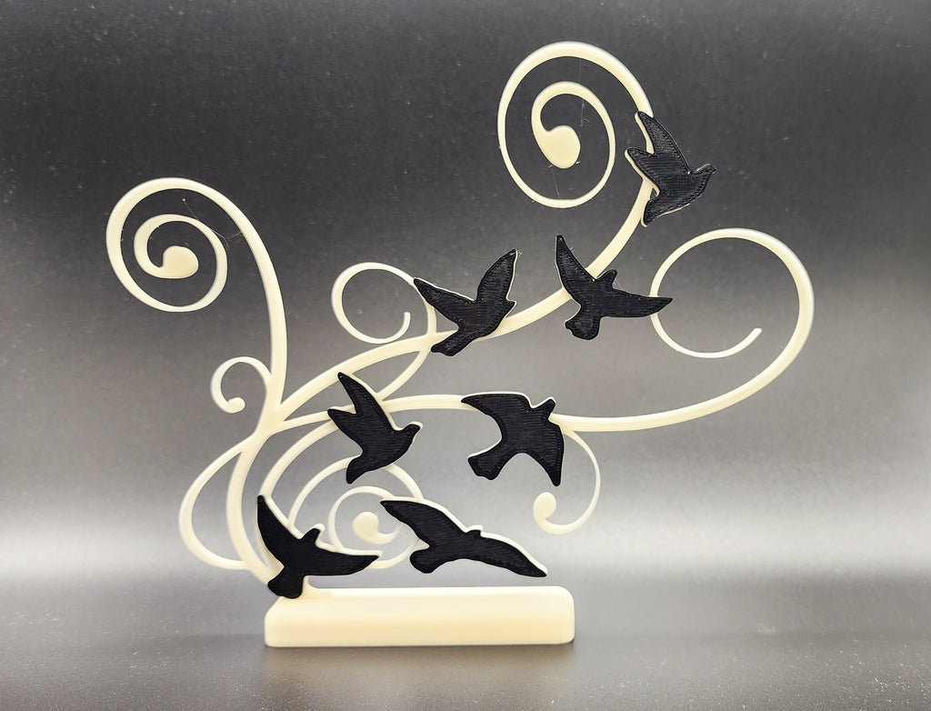 Wind with Sparrows - 2 Colors - Stand Optional