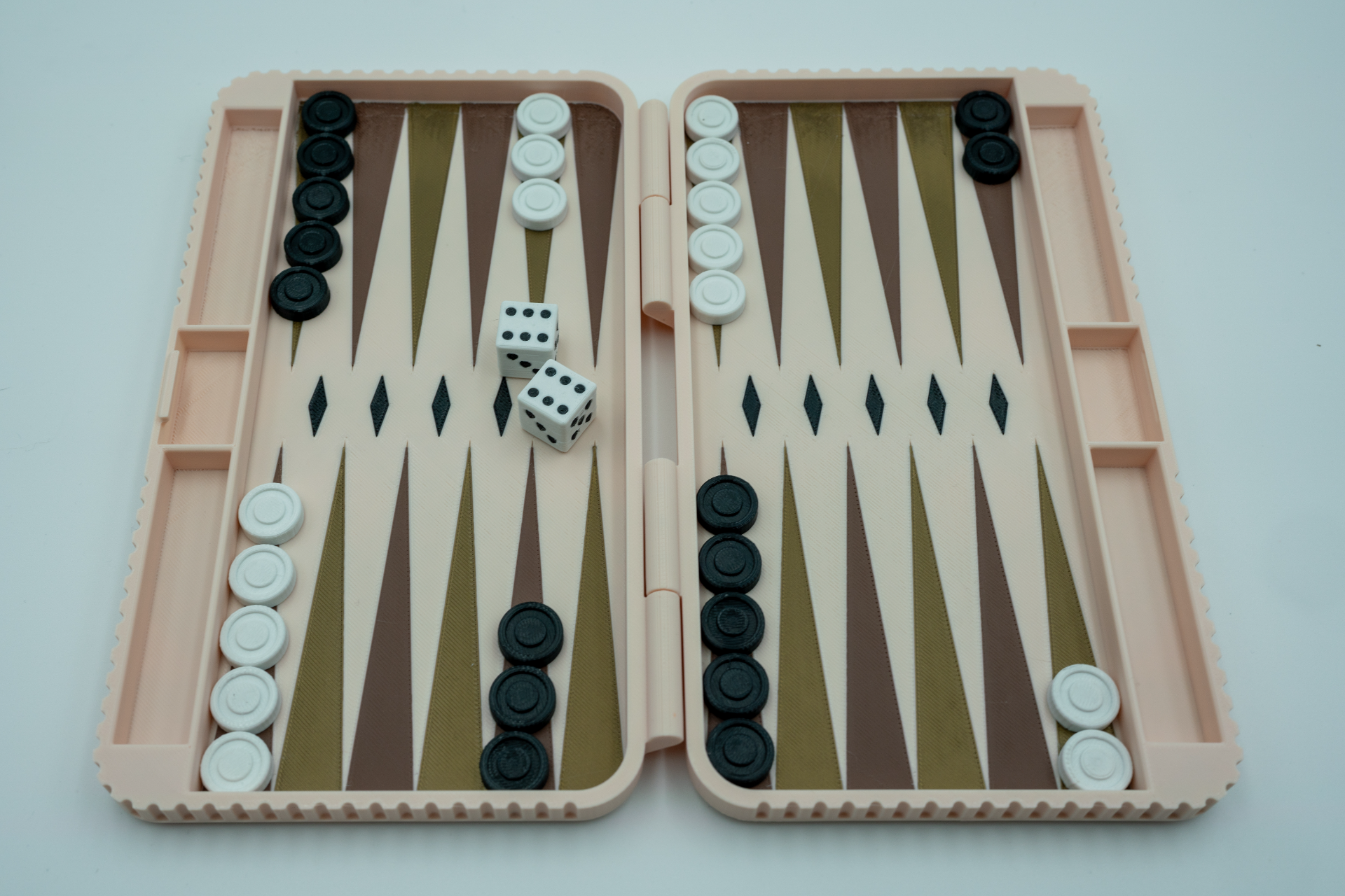Backgammon decorative print in place