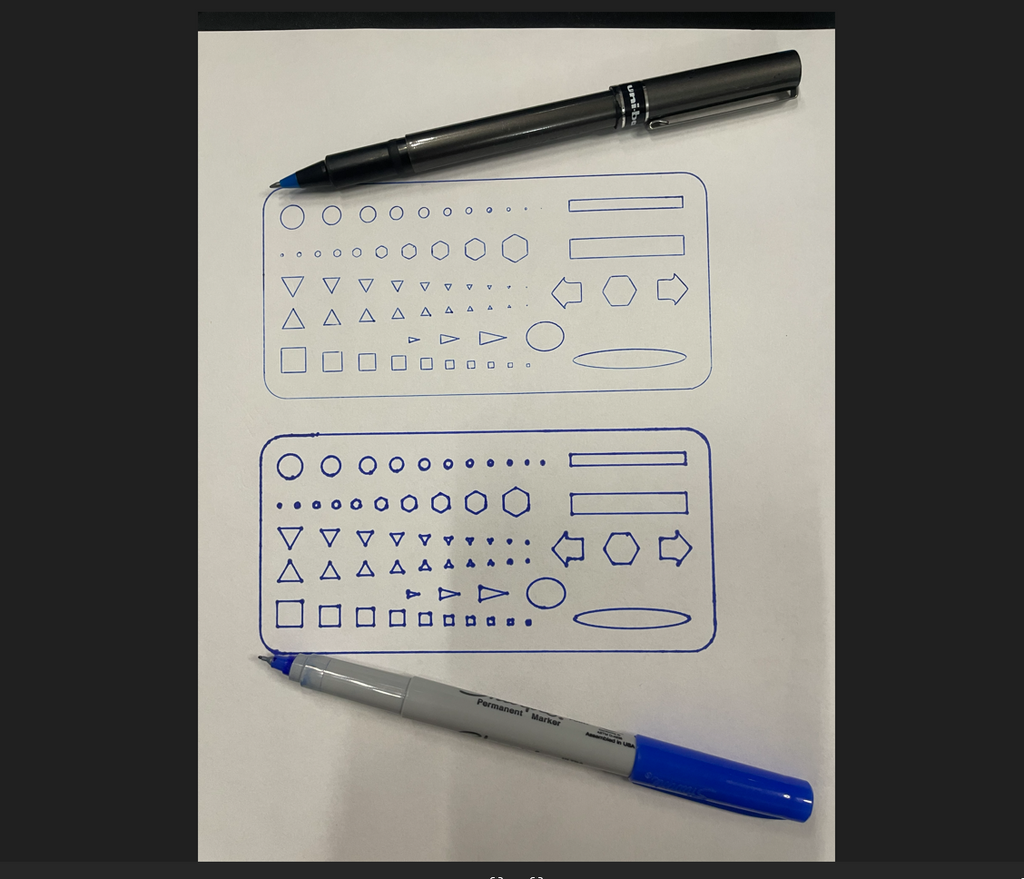 Drafting Stencil for Pocket Circles Squares Arrows