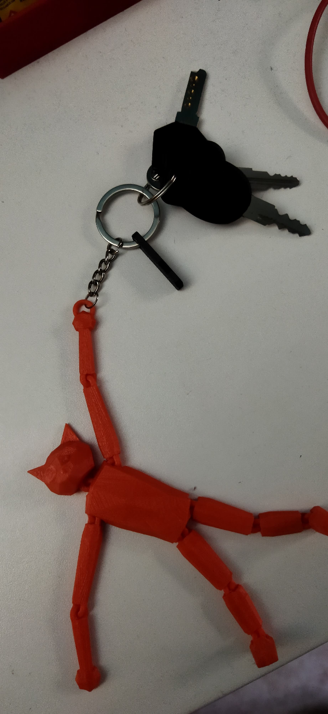 Flexi Cat Man Lowpoly Keychain