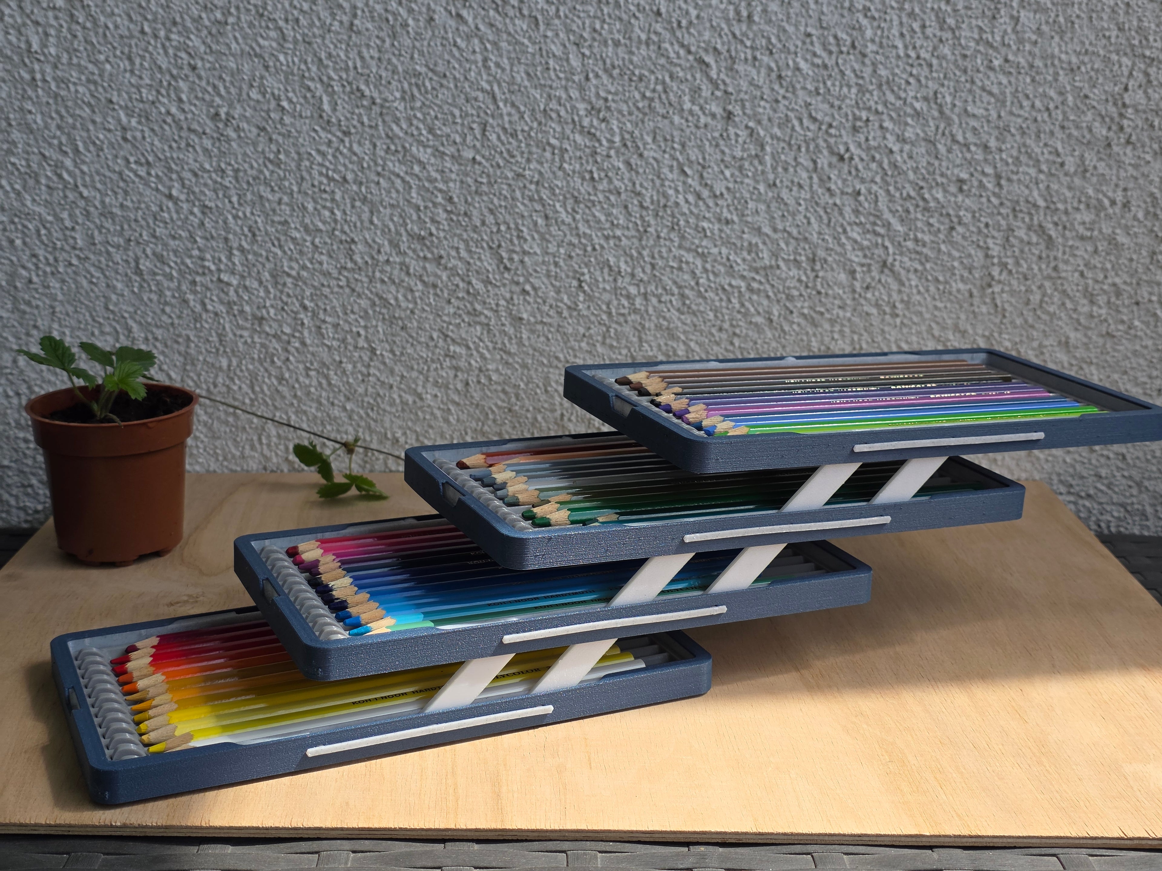 Cantilever case for 48 Pencils with Eject Buttons