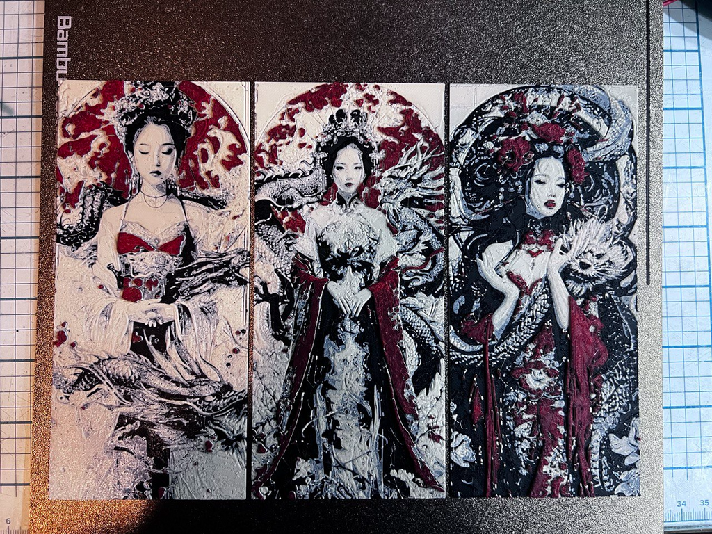 chinese dragon and chinese girl hueforge