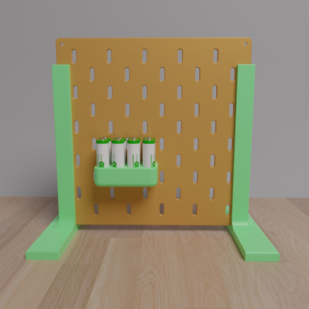 AA Battery Holder/Organizer for Ikea Skadis Pegboard