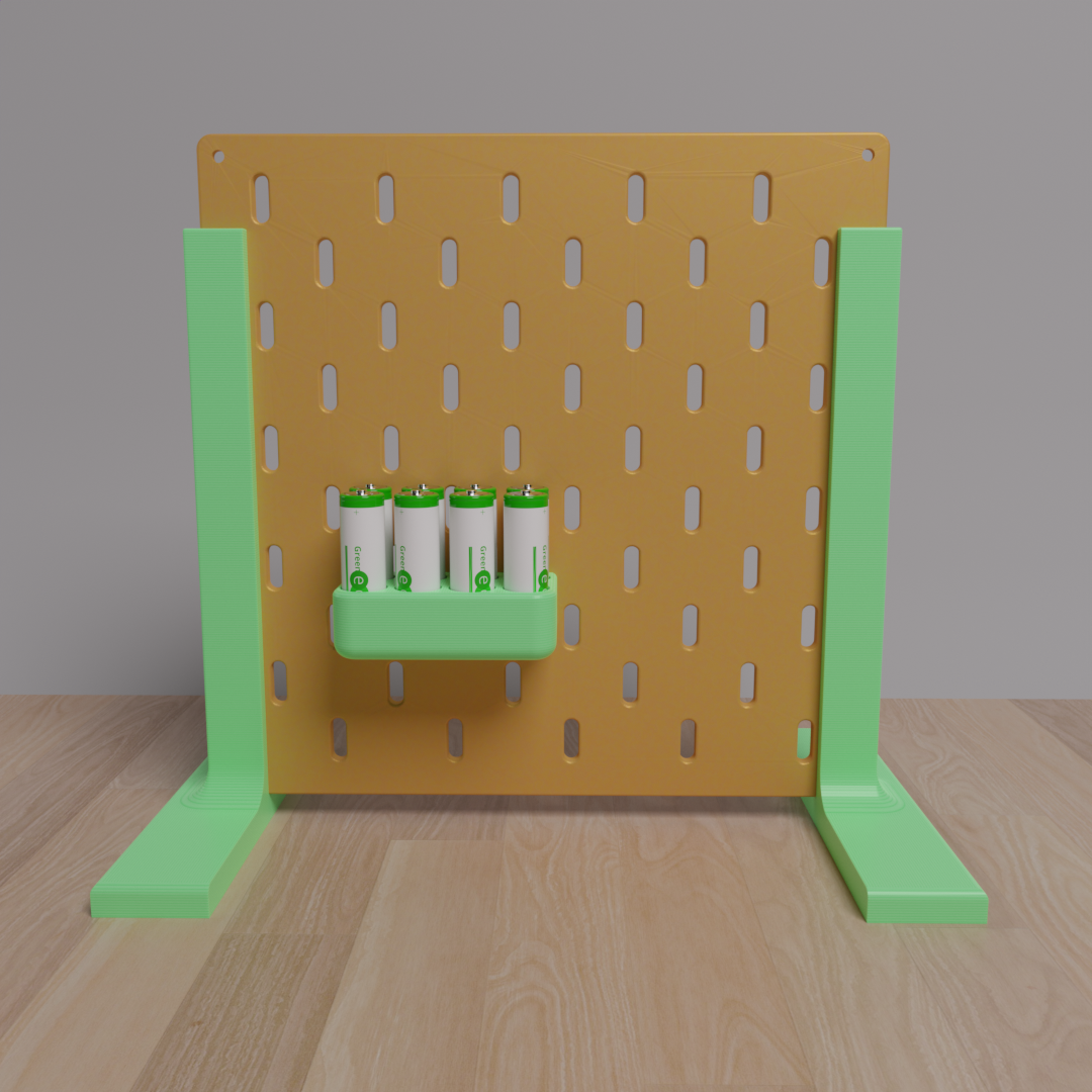 AA Battery Holder/Organizer for Ikea Skadis Pegboard