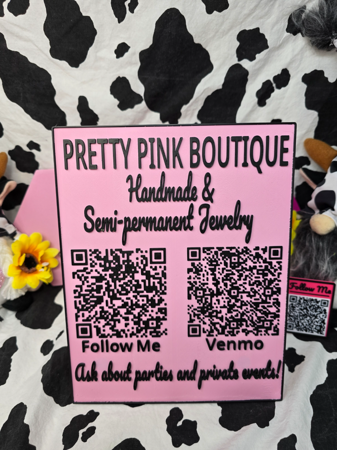 Custom QR Code Sign/Vendor Display/Table Display