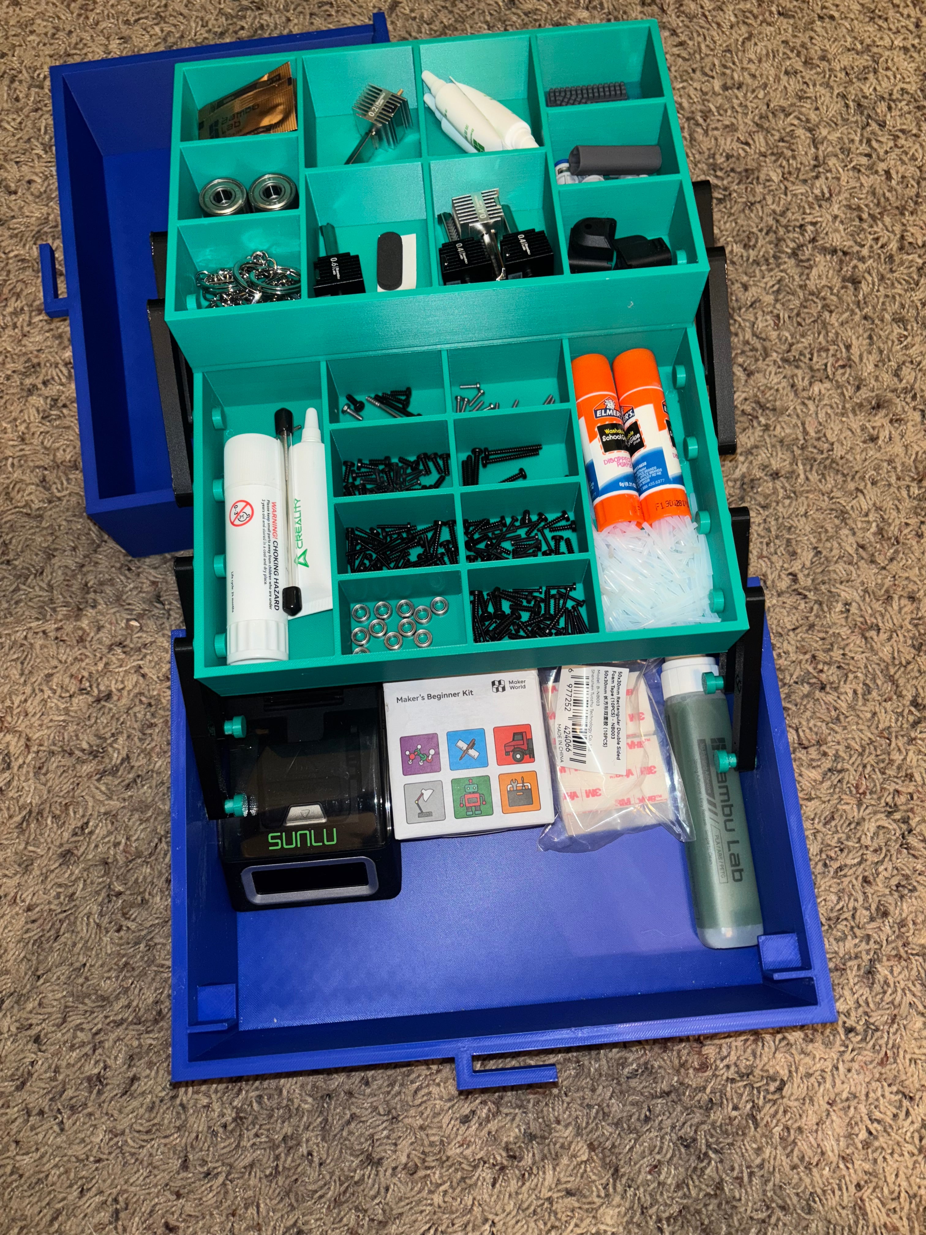 Bambu Tackle Box for 3D Printer Maintenance Parts