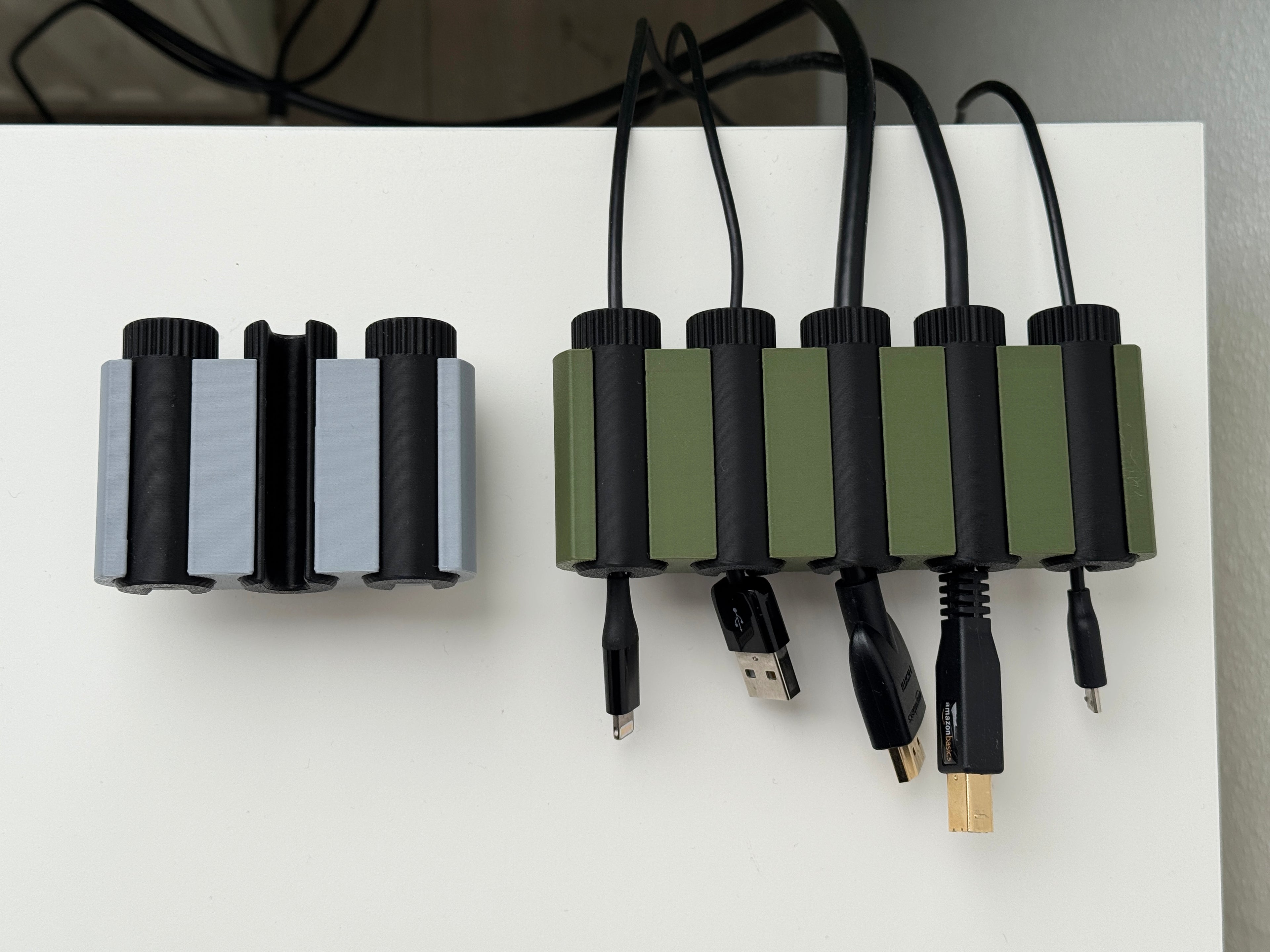Desk cable management holder / cable organizer