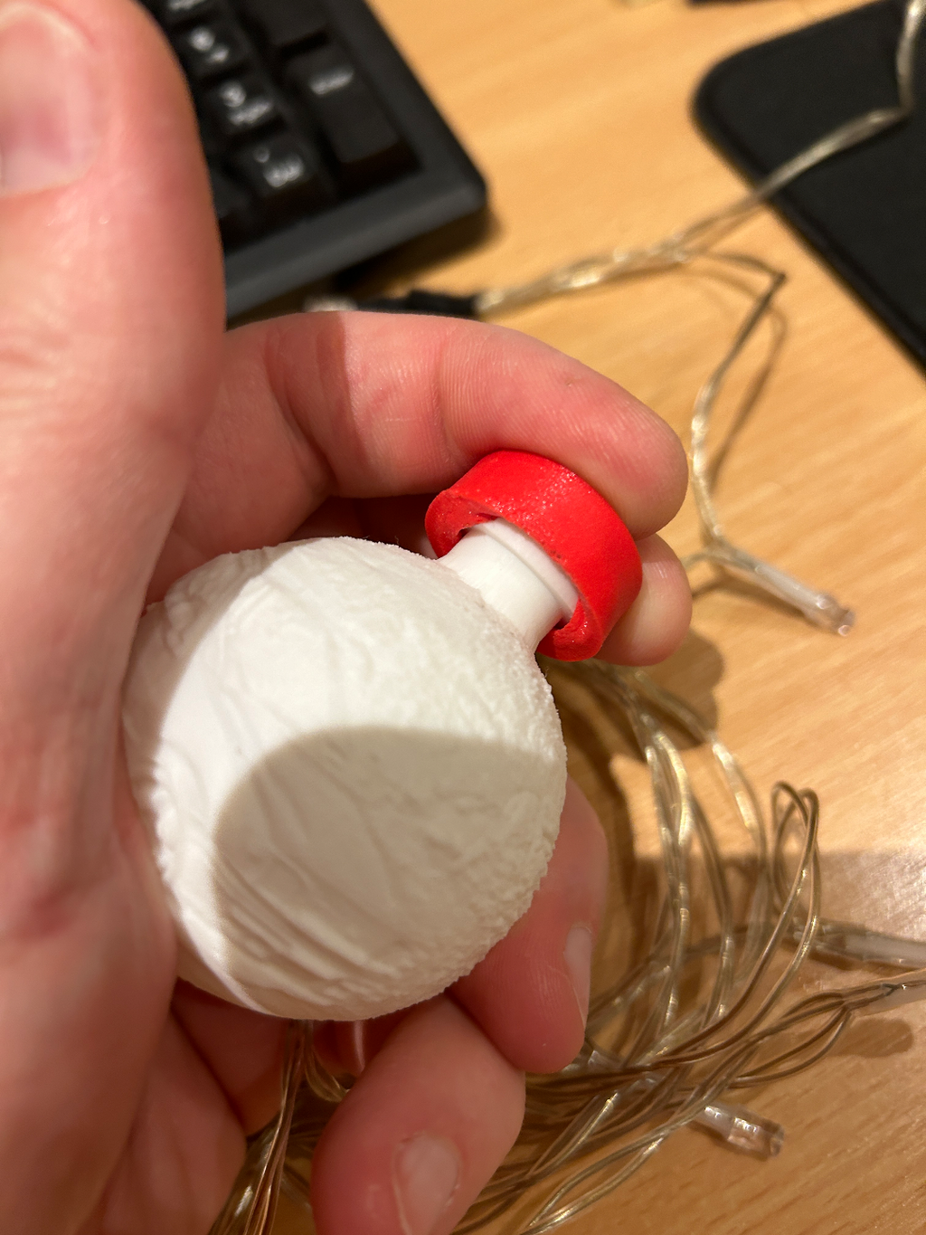 Lithophane Bauble TPU adapter for Christmas lights
