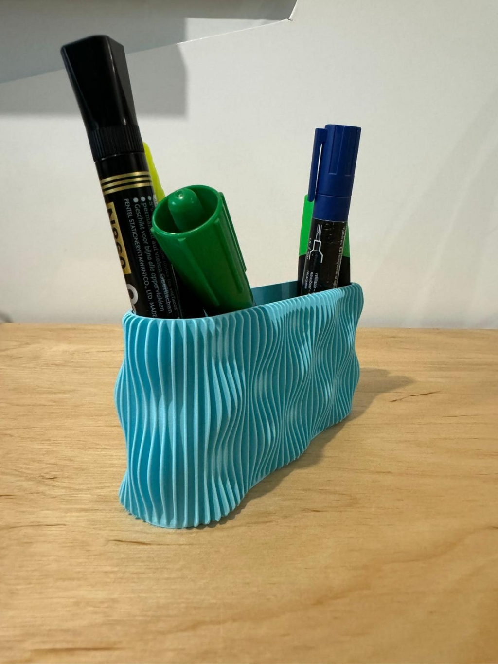 modern ribbed pen cup