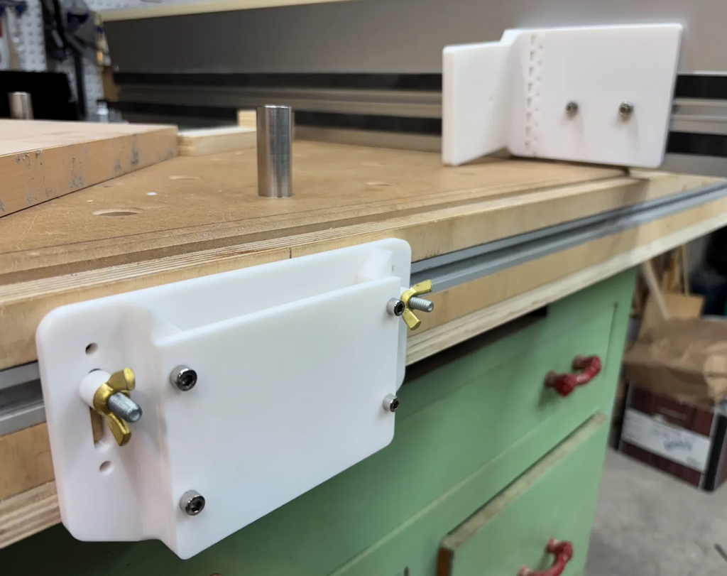 Rail Hinge for track saw and MFT-style workbench