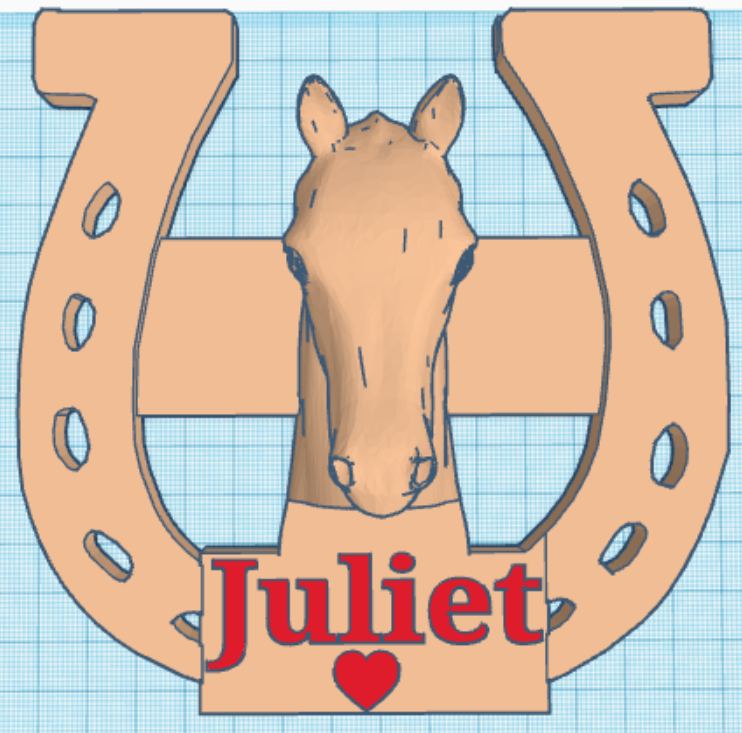 Horse Name Tag - Horse shoe equestrian