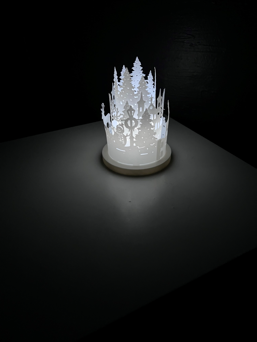 Deer and Snowman Round Lantern