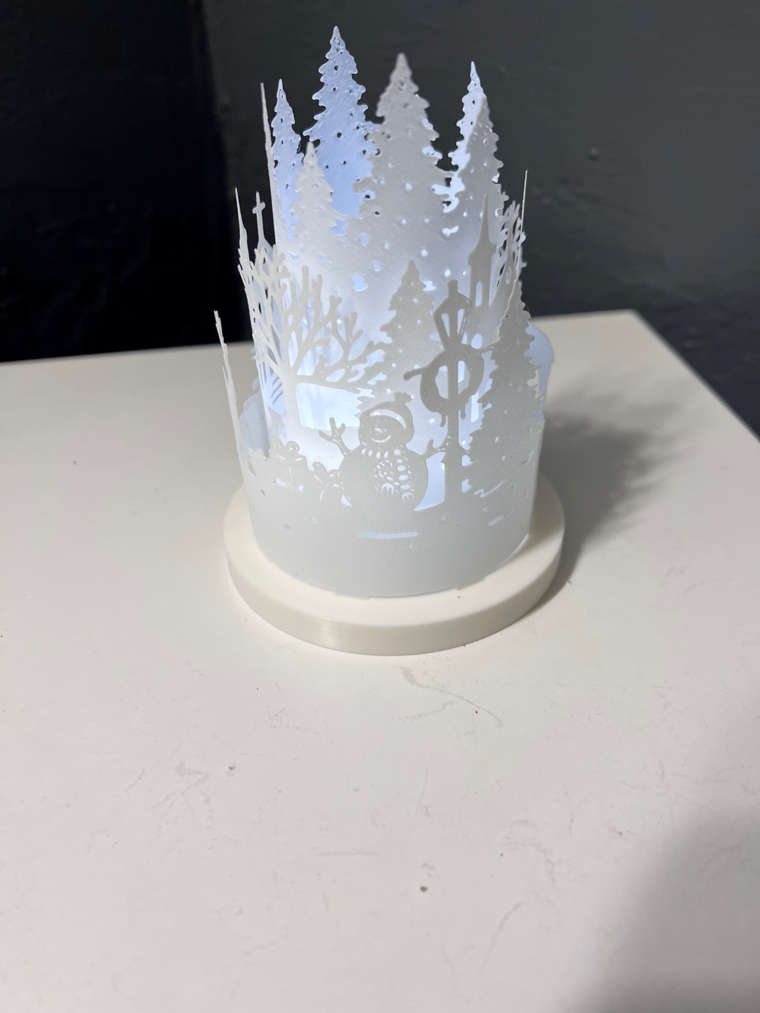 Deer and Snowman Round Lantern