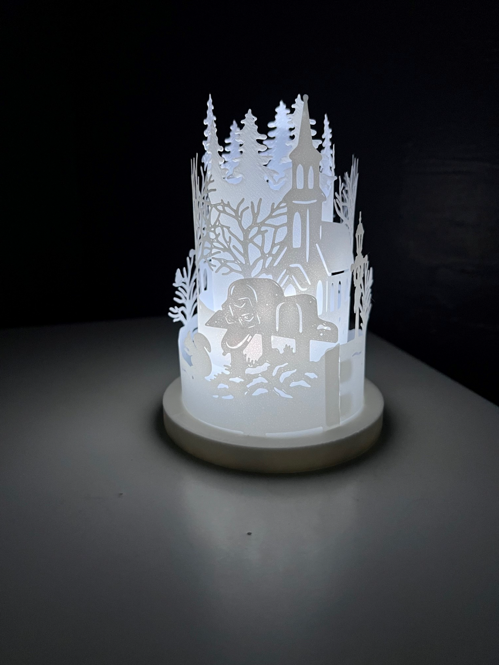 Christmas Scene Round Lantern