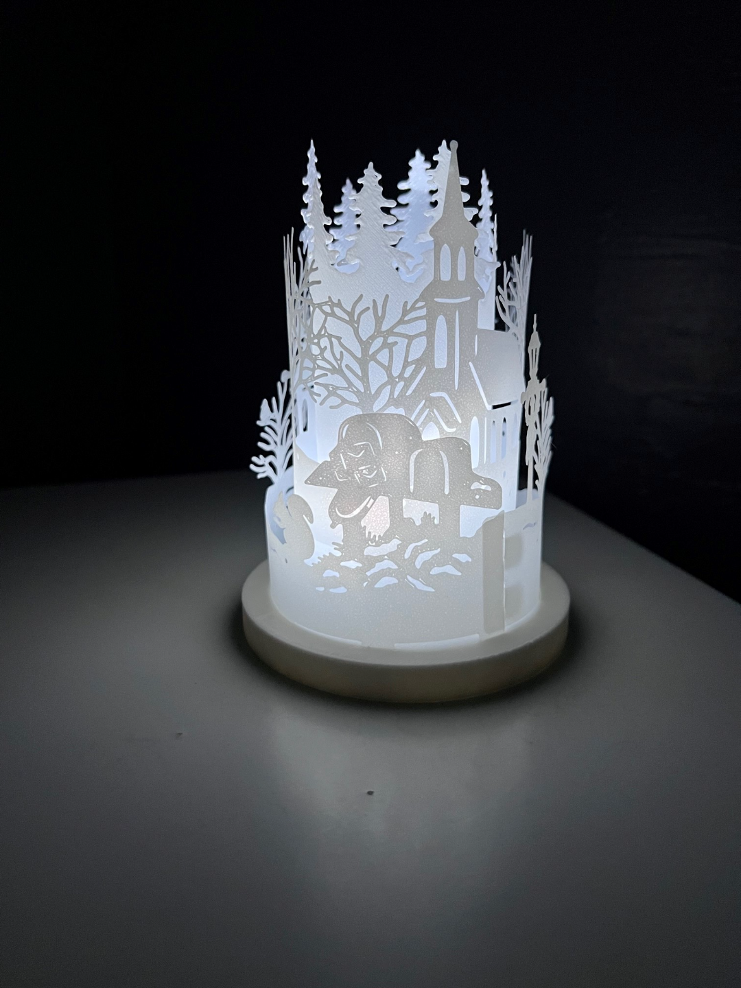 Christmas Scene Round Lantern