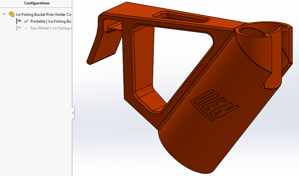 Ice Fishing Rod Holder (Bucket Snap-On)