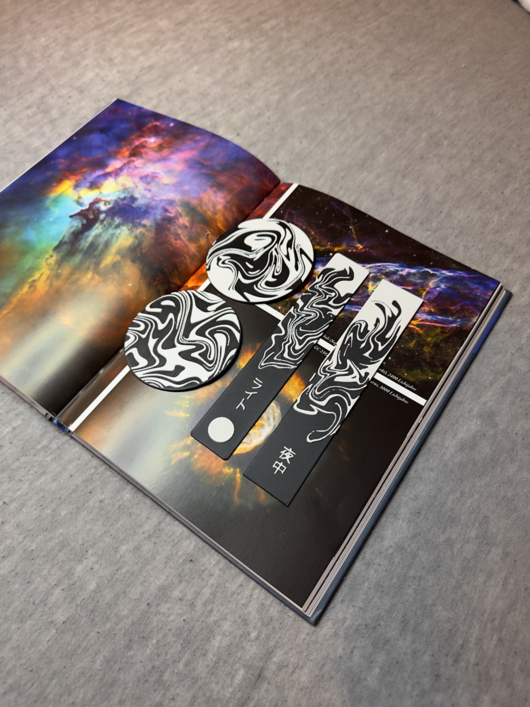 Galactic Swirls - Bookmark and Coaster Hueforge