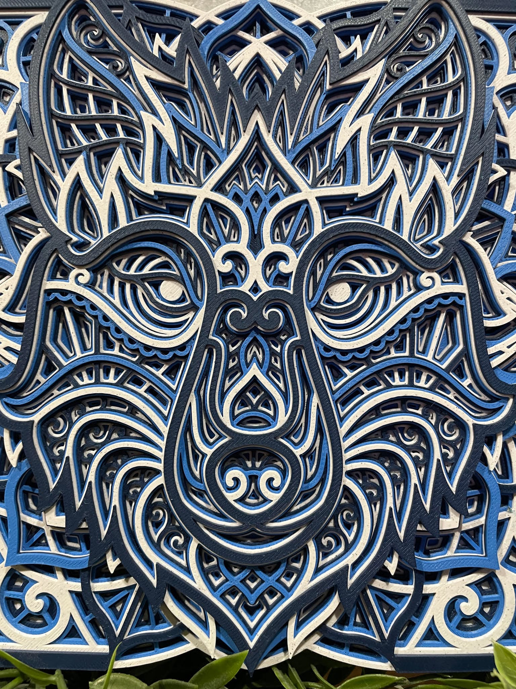 Customizable Layered Mandala Wolf